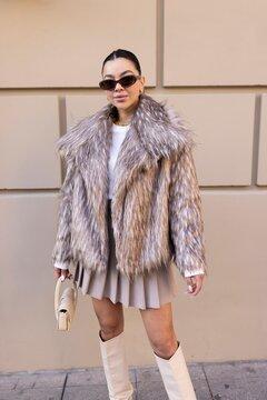 1 thumbnail image for Fashion Hunter Ženska bunda Shades Oof Fur Premium, Bež