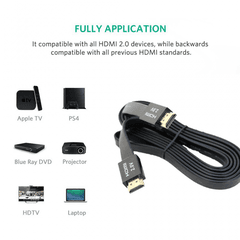 2 thumbnail image for Kabl Flet HDMI na HDMI JWD-04 bakarni 2.0V Flat 1.5m