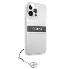 GUESS Maska za telefon 4G Stripe Charm iPhone 13 Pro 6.1 siva