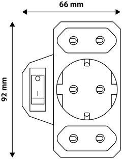 1 thumbnail image for ENTAC Trostruki razvodnik sa prekidačem uzemljen beli