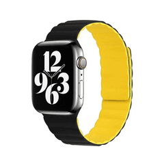 0 thumbnail image for Silikonska narukvica za Apple Watch sa magnetom 42/44/45mm crno-žuta