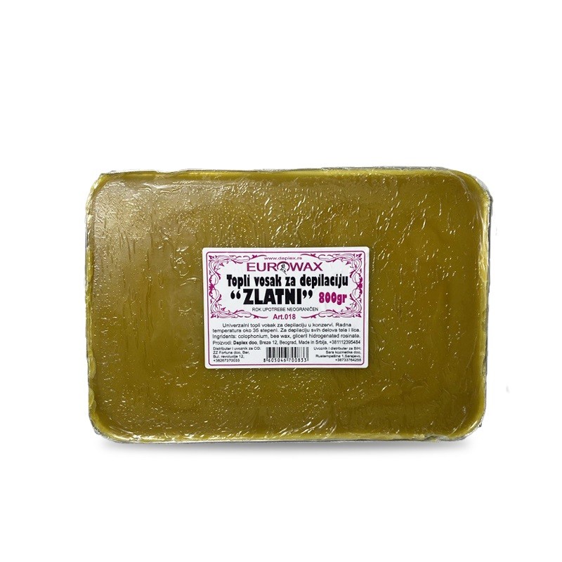 Eurowax Topli vosak za depilaciju, Zlatni, 800g