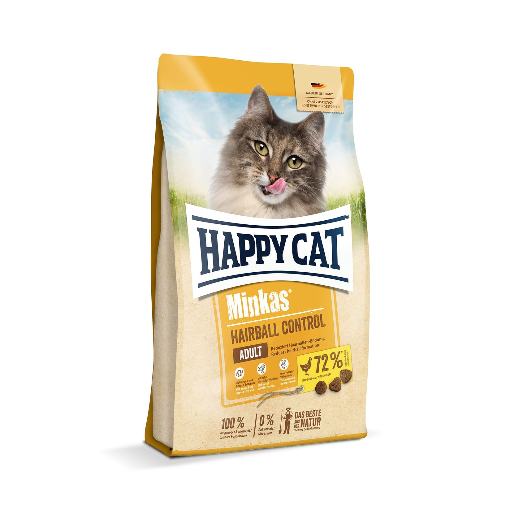 HAPPY CAT Minkas Hairball Control Poultry Granularna hrana za mačke, 10kg