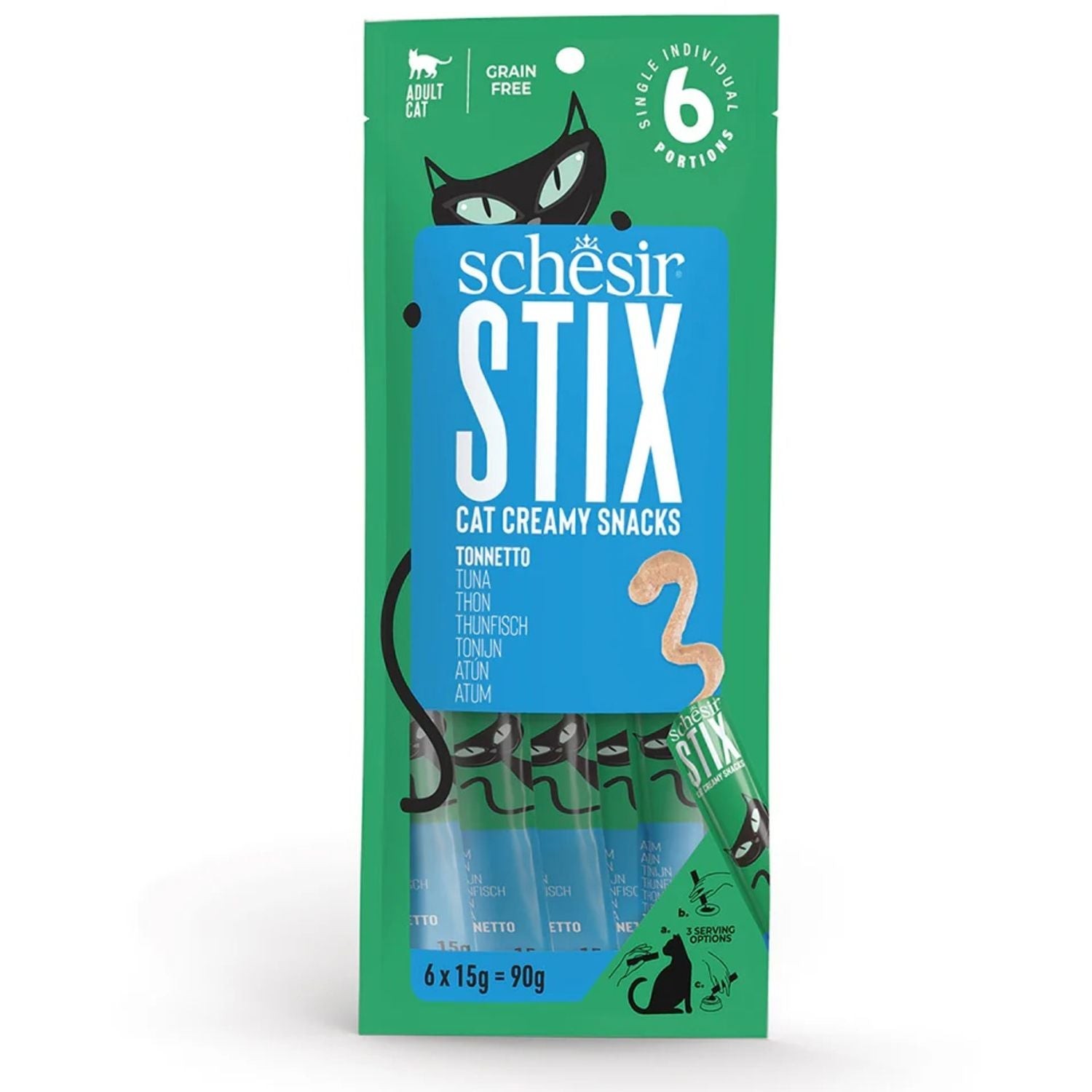 SCHESIR Poslastica za mačke Stix Creamy, Tuna, 6x15g