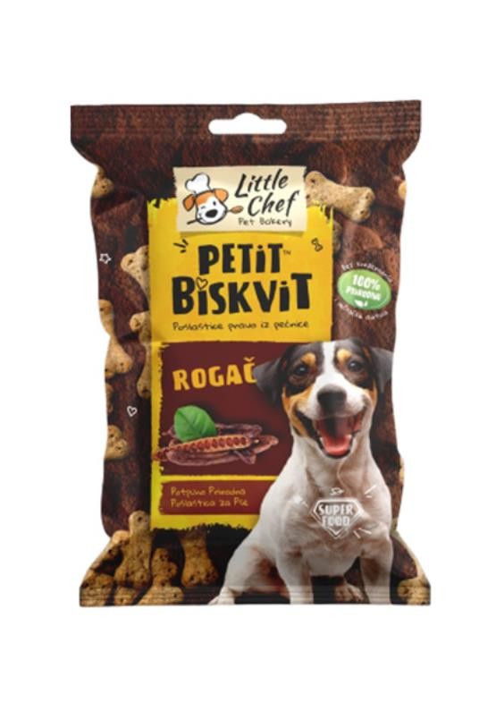 LITTLE CHEF PETIT Poslastica za pse sa rogačem vBiskvit Carob, 150g