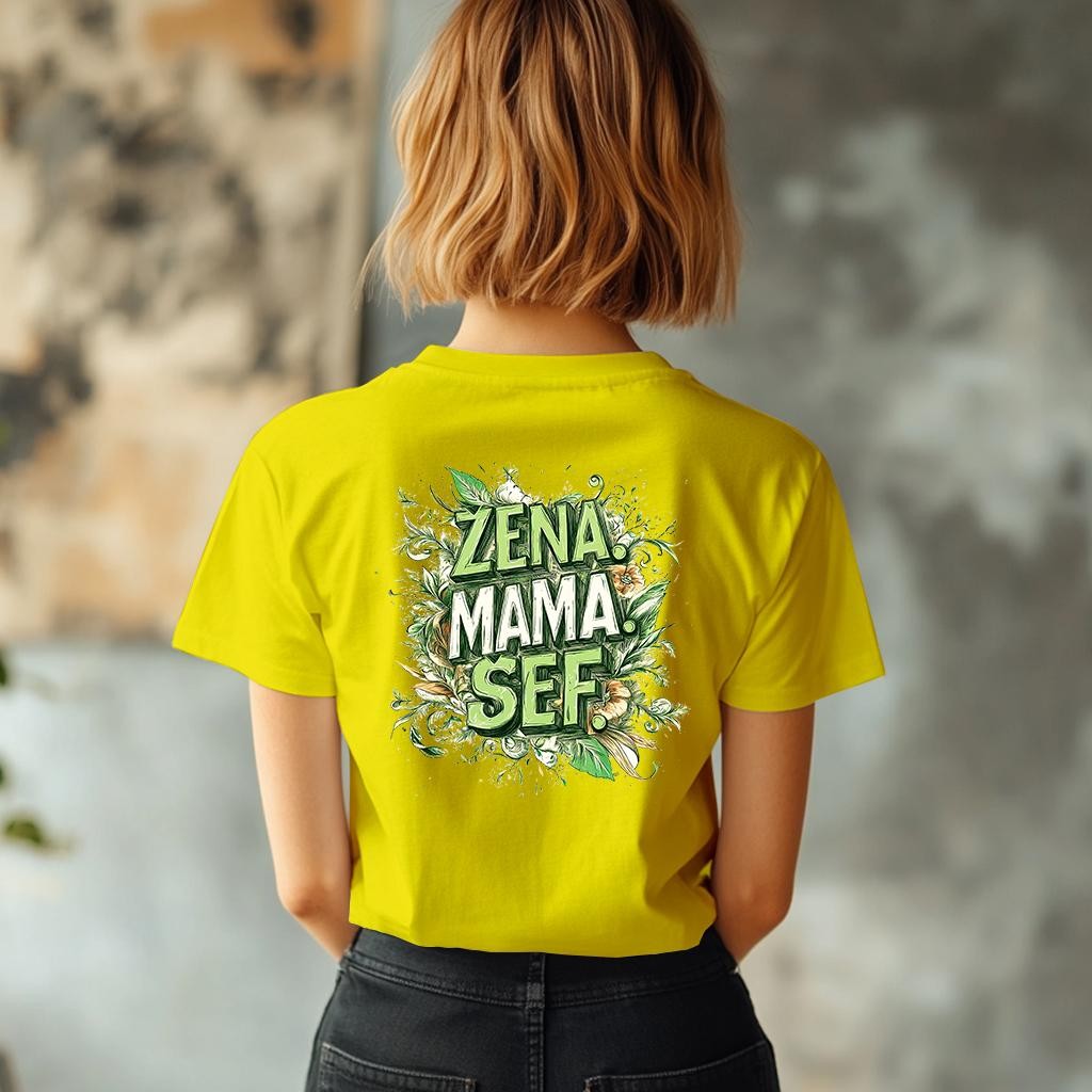 Camiseta Majica sa štampanim printom Cam 887, Ženska, Žuta