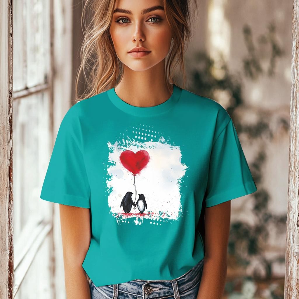 Camiseta Majica sa štampanim printom Cam 879, Ženska, Tirkizna