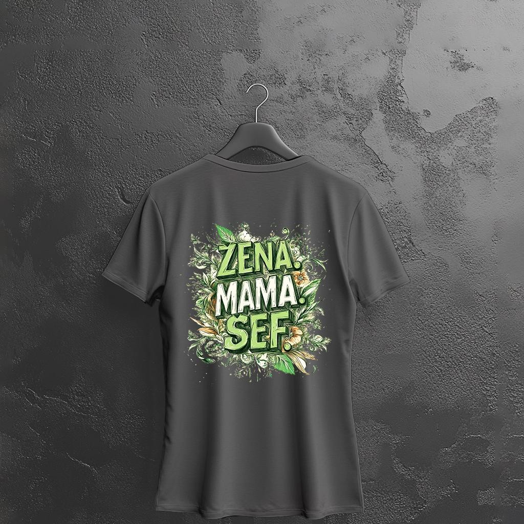 Camiseta Majica sa štampanim printom Cam 887, Ženska, Tamnosiva