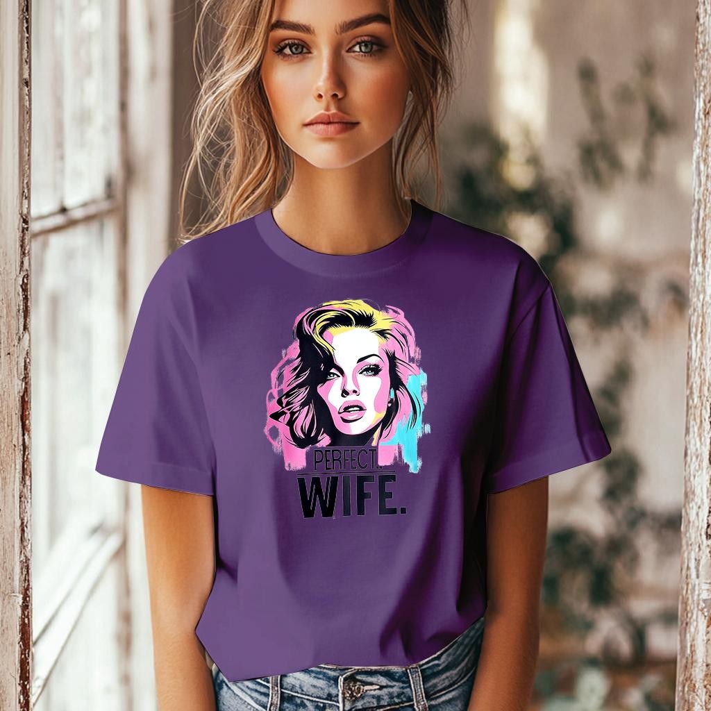 Camiseta Majica sa štampanim printom Cam 890, Ženska, Patlidžan