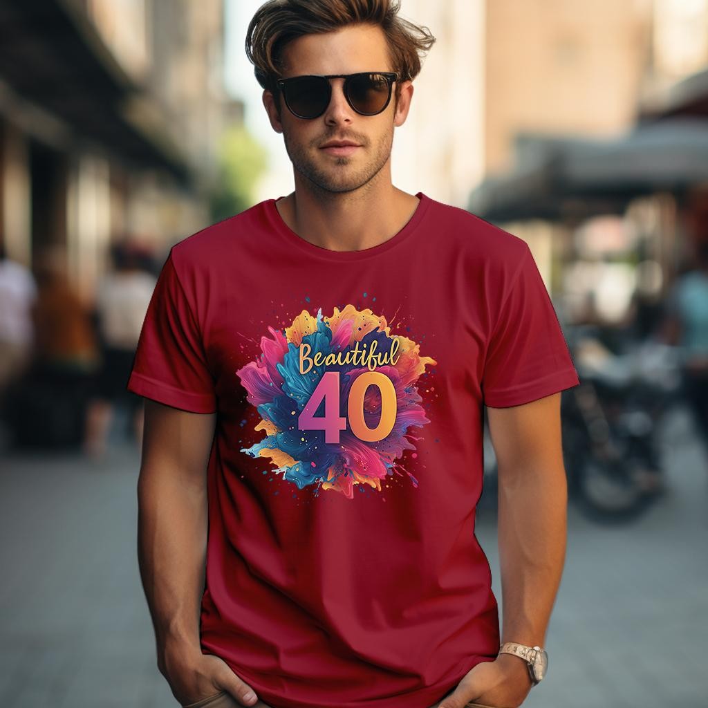 Camiseta Majica sa štampanim printom Cam 901, Muška, Višnja