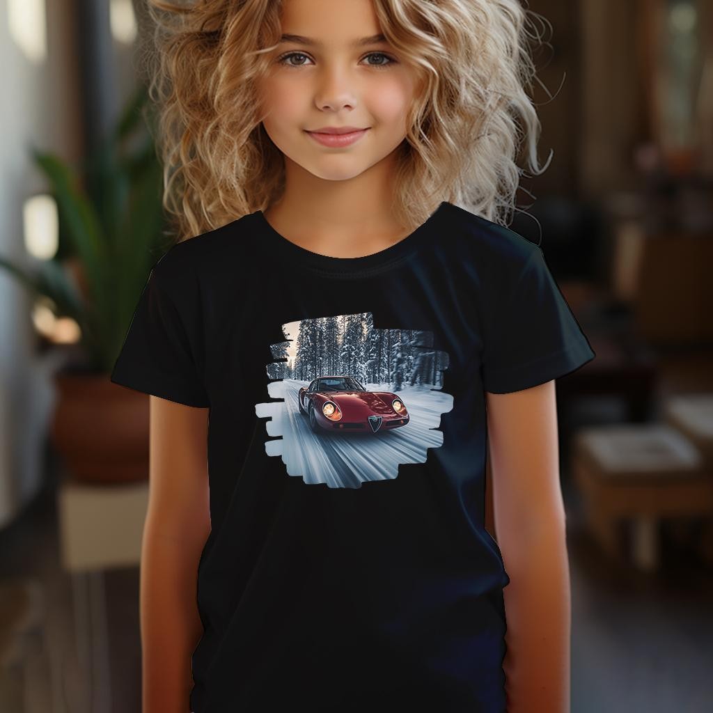 Camiseta Majica sa štampanim printom Cam 847, Dečija, Crna