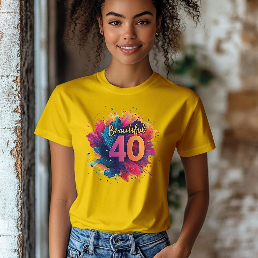 Camiseta Majica sa štampanim printom Cam 901, Ženska, Zlatne boje