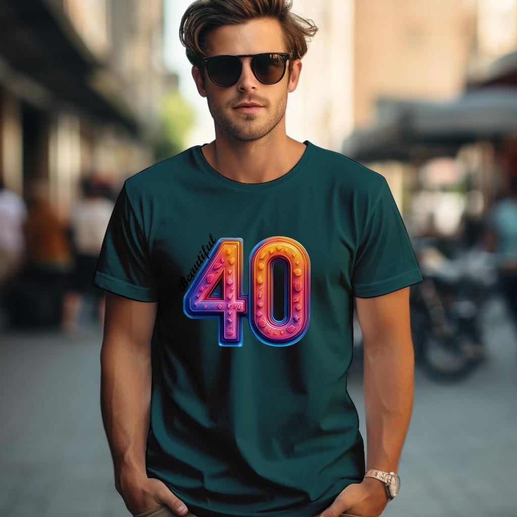 Camiseta Majica sa štampanim printom Cam 902, Muška, Petrolej