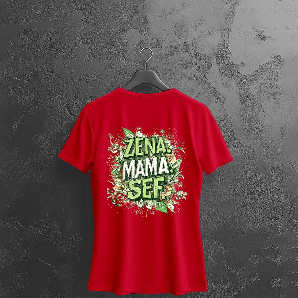 Camiseta Majica sa štampanim printom Cam 887, Ženska, Crvena