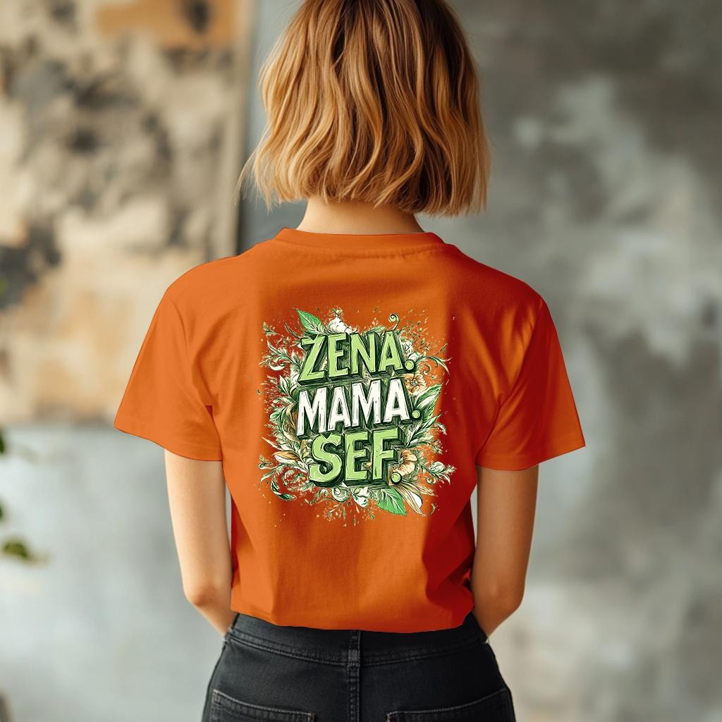 Camiseta Majica sa štampanim printom Cam 887, Ženska, Narandžasta