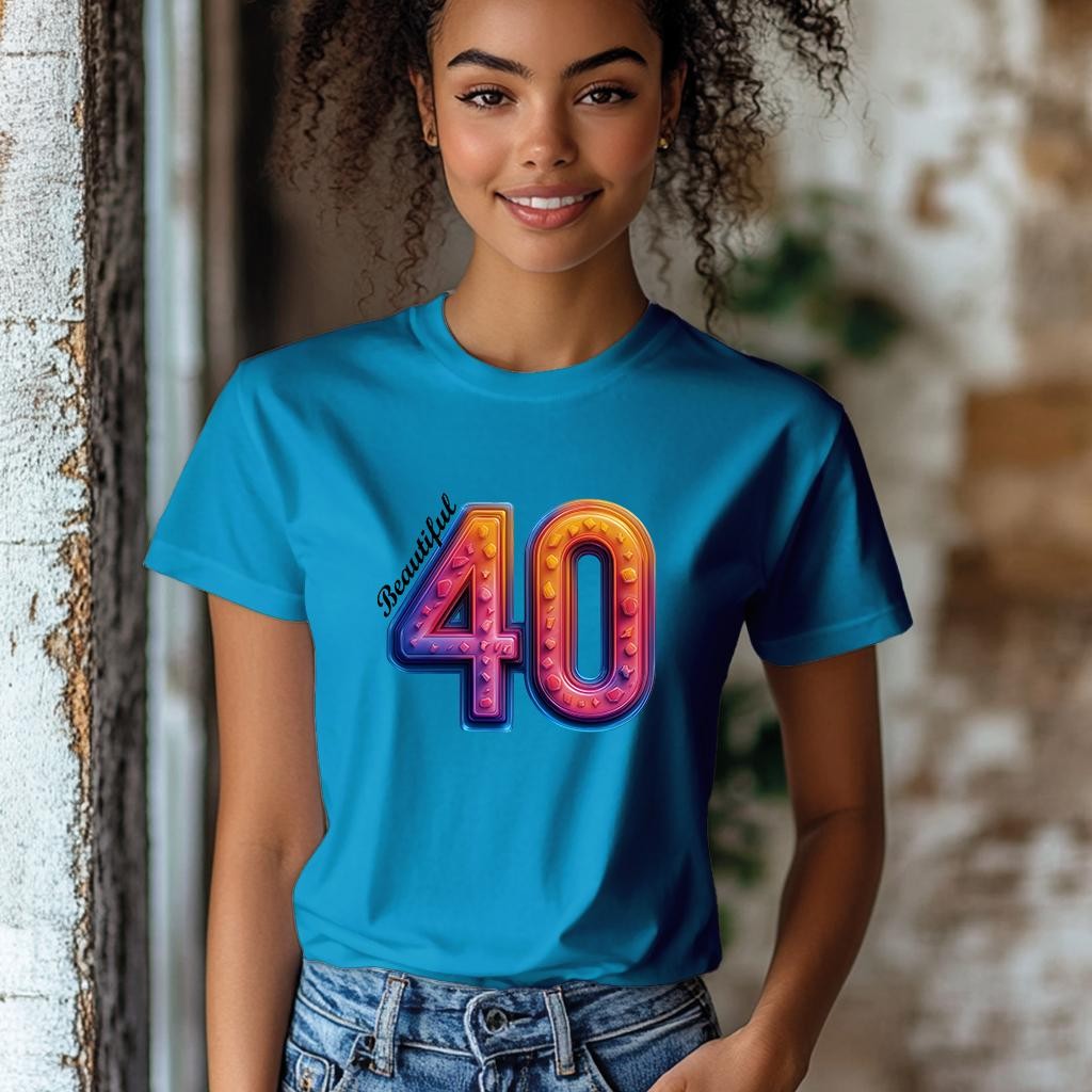 Camiseta Majica sa štampanim printom Cam 902, Ženska, Akva