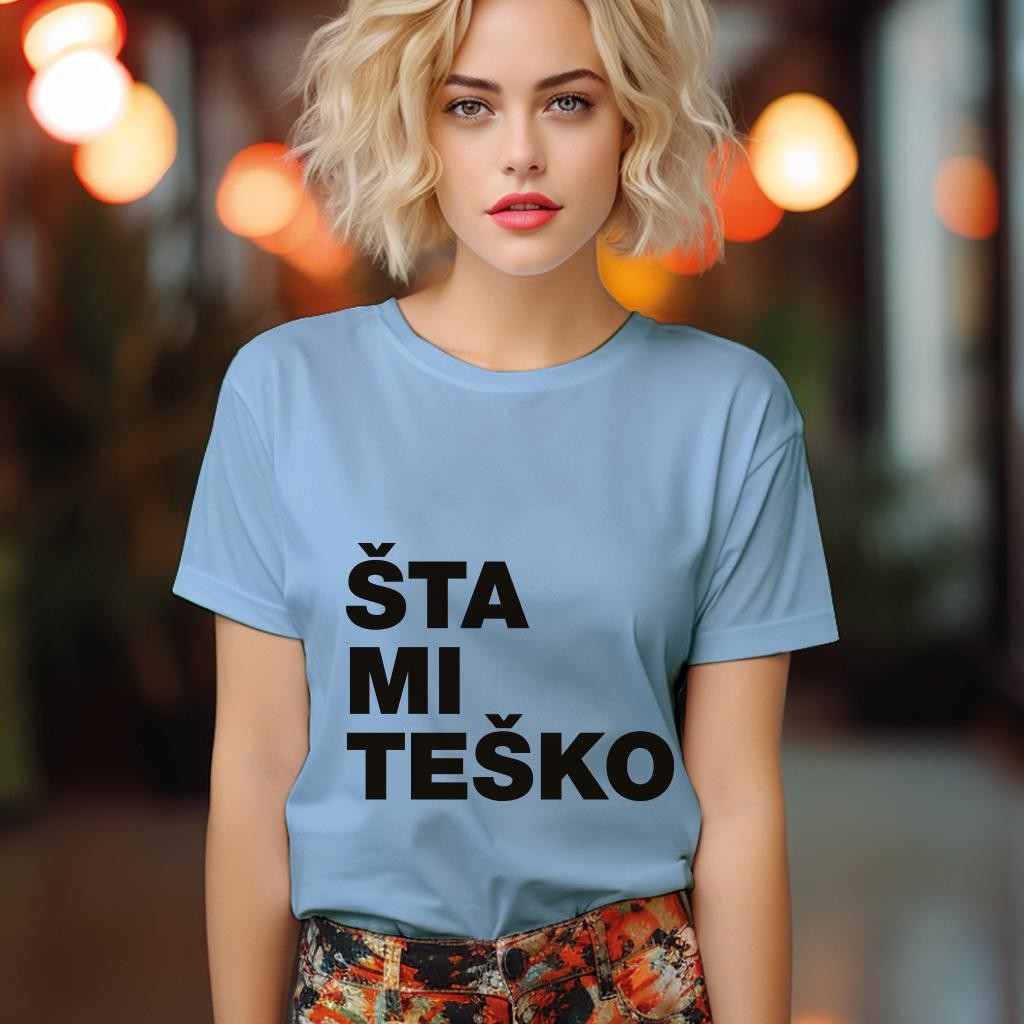 Camiseta Majica sa štampanim printom Cam 897, Ženska, Cijan
