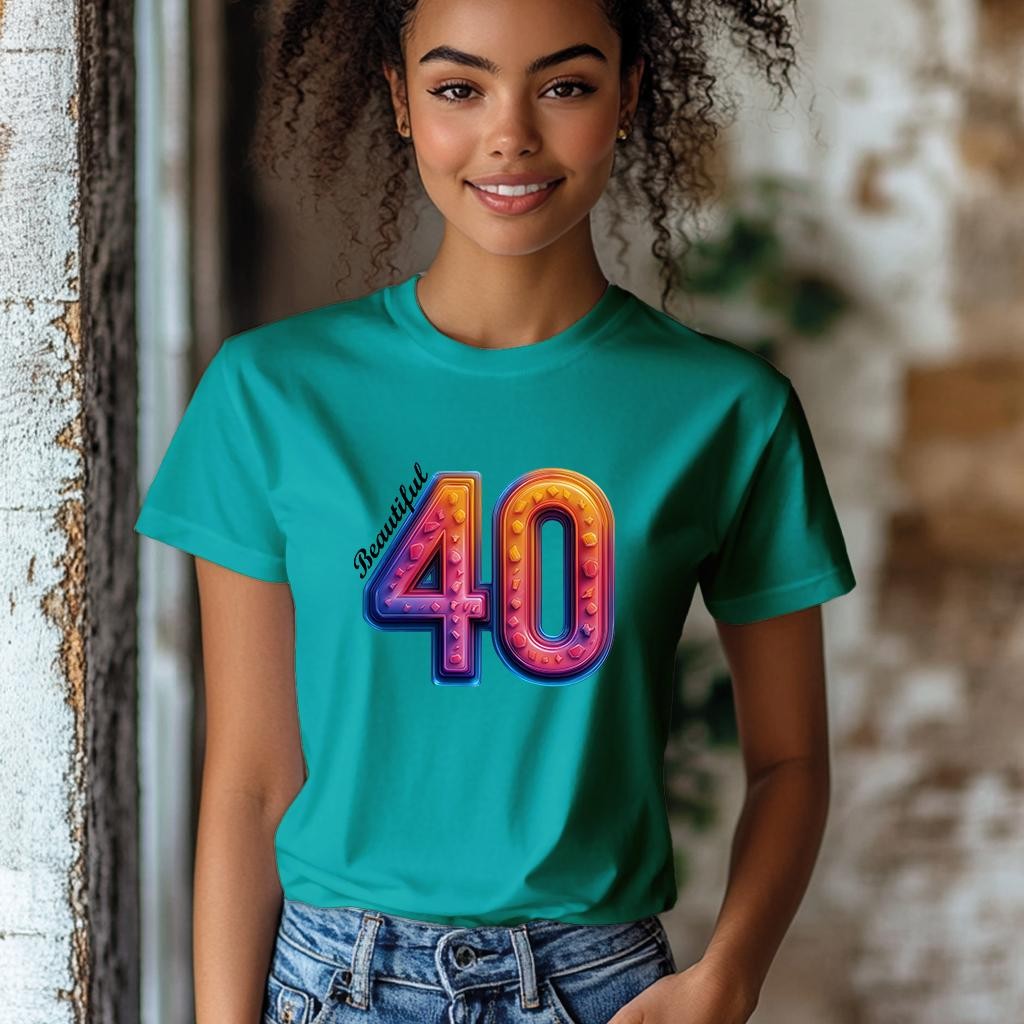 Camiseta Majica sa štampanim printom Cam 902, Ženska, Tirkizna