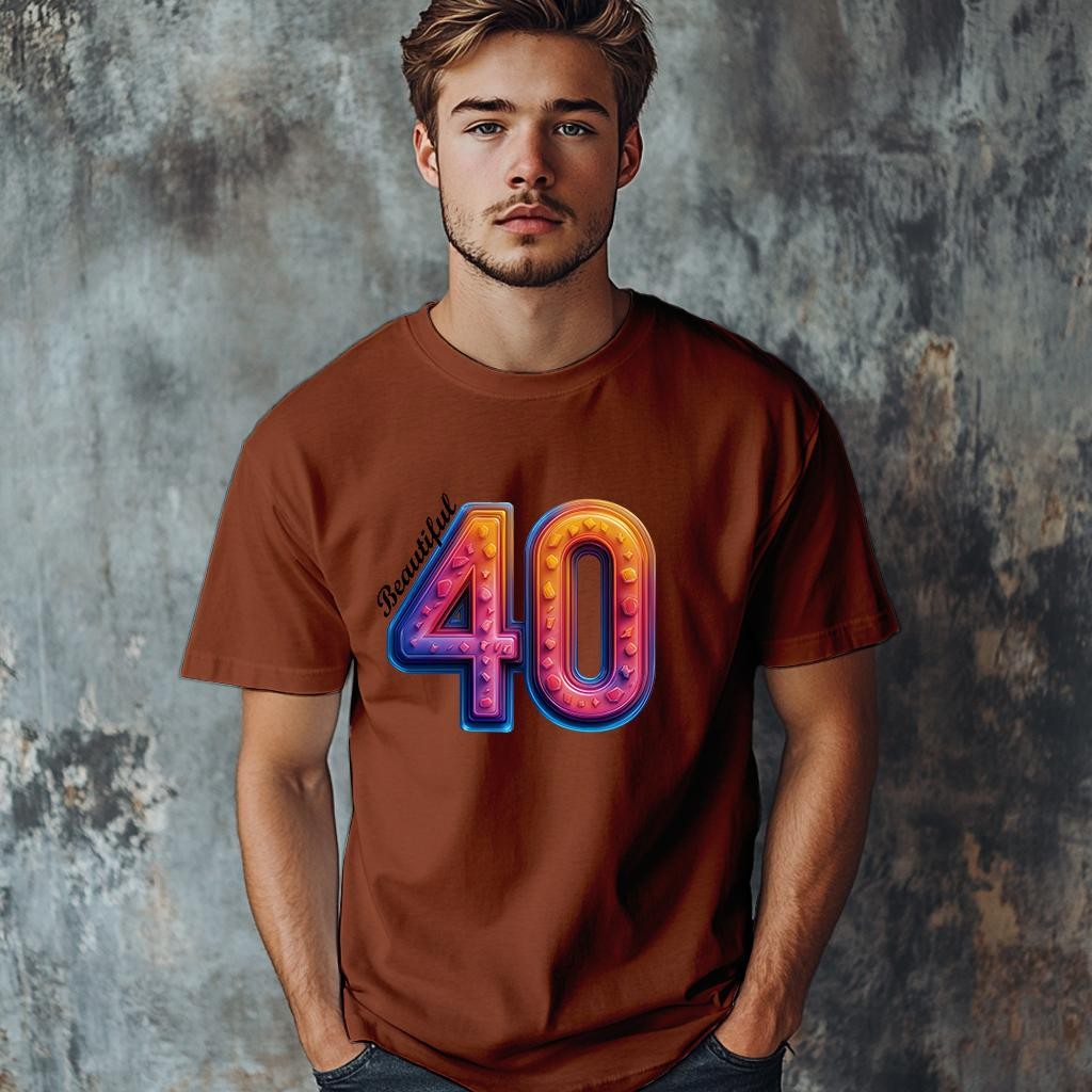 Camiseta Majica sa štampanim printom Cam 902, Muška, Terakota