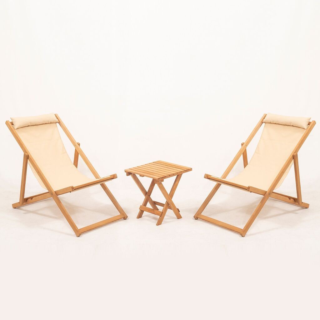 Hanah Home Baštenski set sto i 2 stolice MYN03, Krem