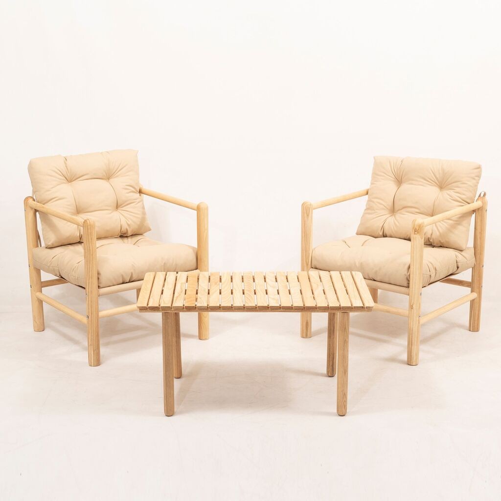 Hanah Home Baštenski set sto i 2 stolice MYG02, Krem