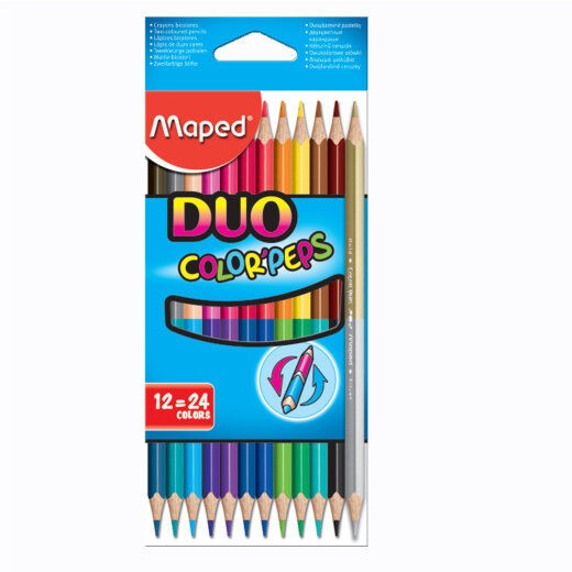 Maped Set dvostranih drvenih boja, 12 komada