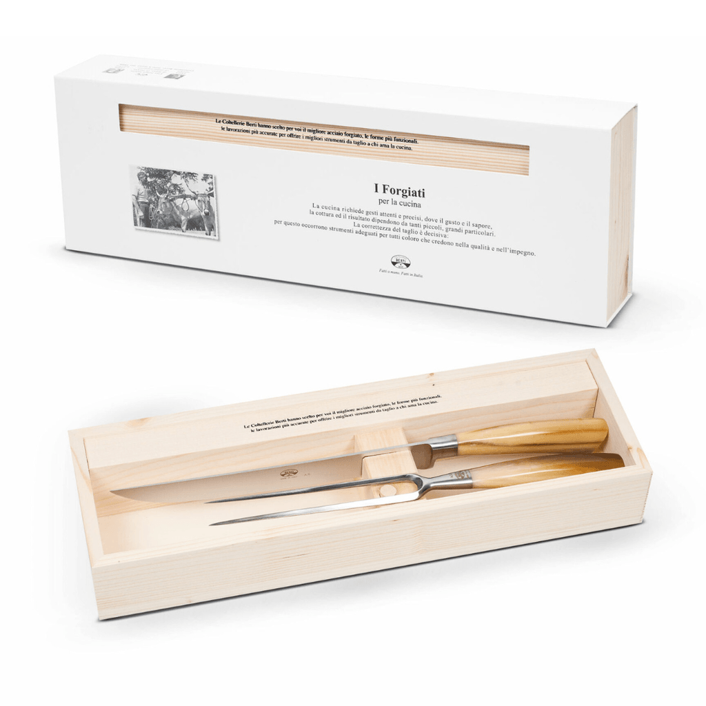 Berti Set za sečenje, Sečiva sa fiksnim (usađenim) trnom, Drška od bivoljeg roga