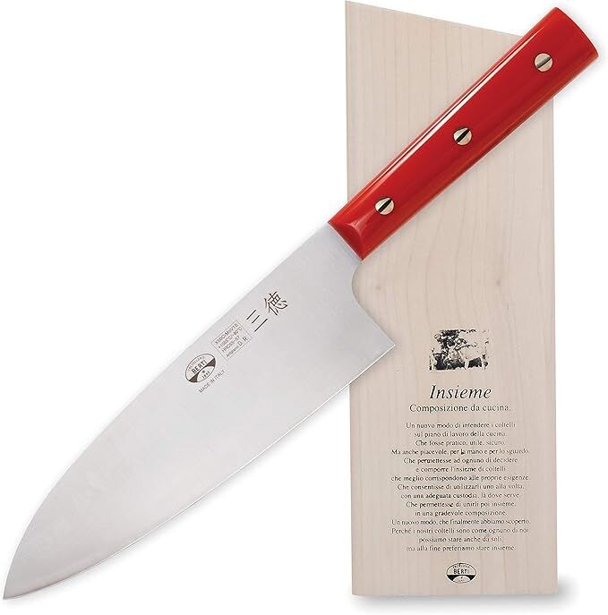 Berti Nož Insieme Santoku 2012, Plastična drška, Crveni