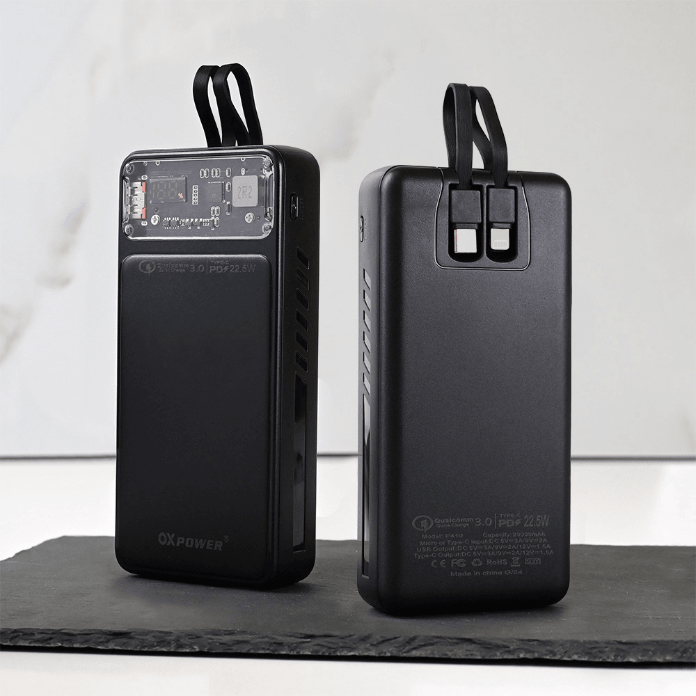 Power bank prenosiva baterija Oxpower P410 PD QC 22.5W 20000mAh , Crna