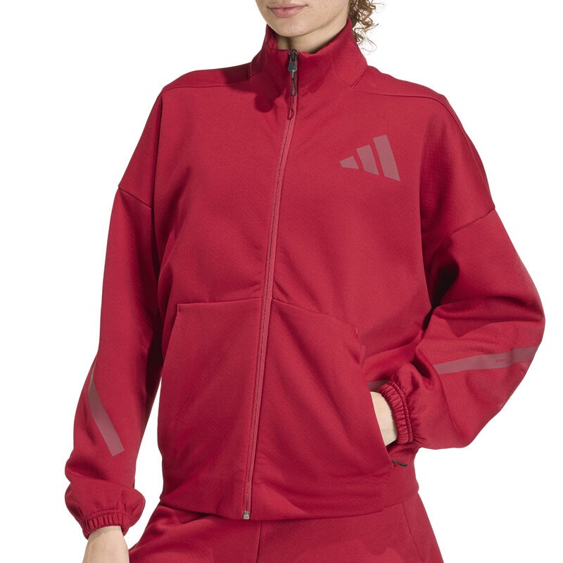 Adidas Ženska dukserica ZNE, Zip kragna, Crvena