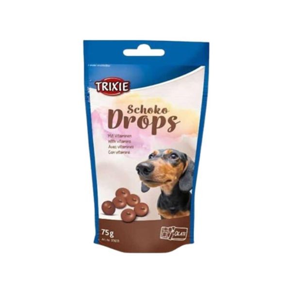 TRIXIE Čoko bombone za pse Schoko Drops, Sa vitaminima, 75 g