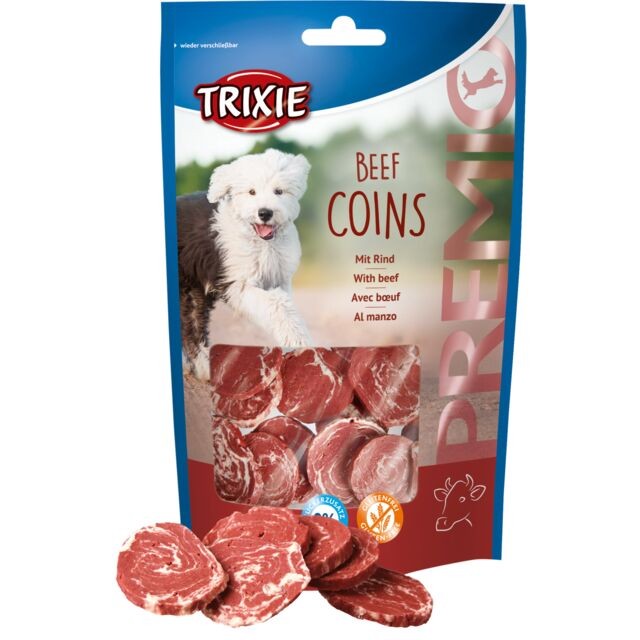 TRIXIE Poslastice za pse Premio Beef Coins, Govedina, 100 g