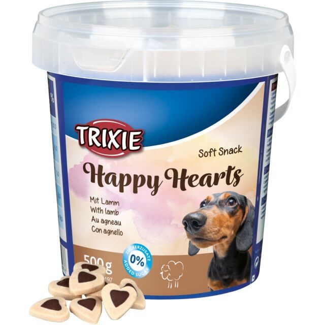 TRIXIE Poslastice za pse Soft Snack Happy Hearts, Jagnjetina, 500 g