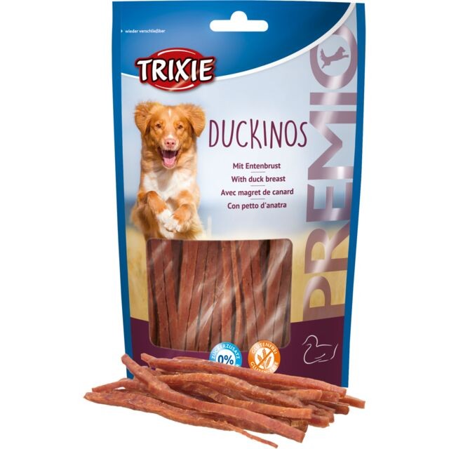TRIXIE Poslastice za pse Premio Ducky Stripes, Pačetina, 100 g