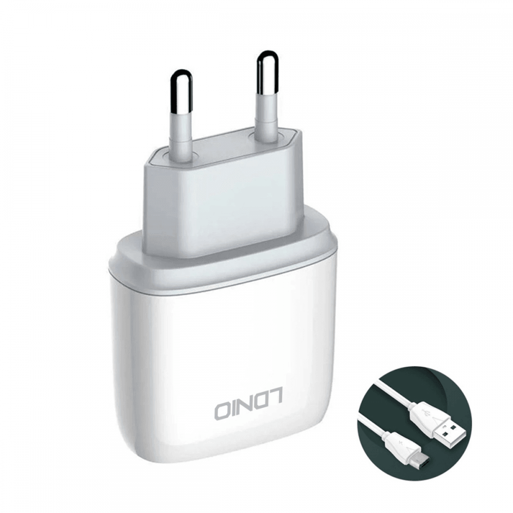 Ldnio Punjač A1209Q QC3.0, 18W, Sa micro USB kablom, Beli