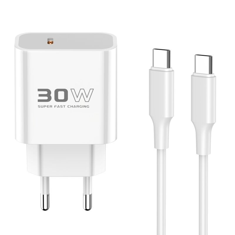 Konfulon Punjač C87c, 30W, Sa Type C na iPhone kablom, Beli