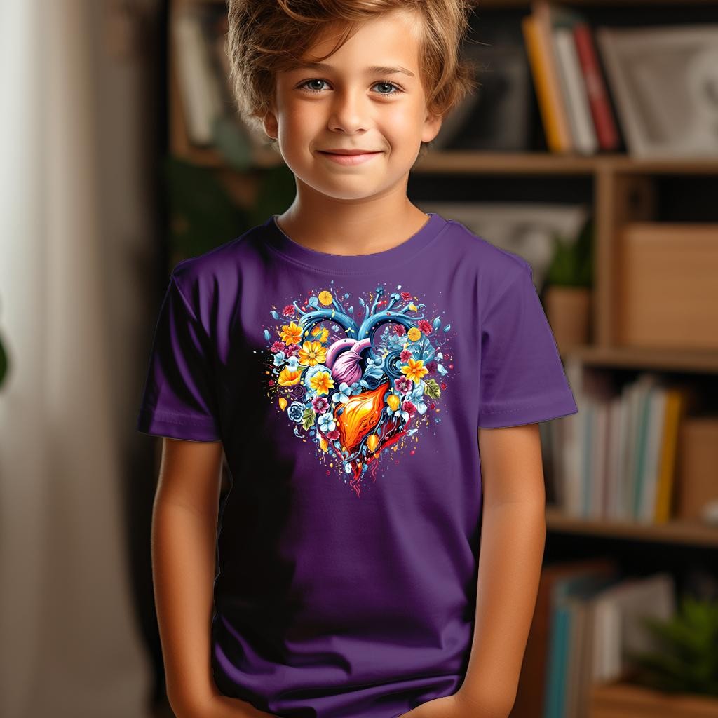 Camiseta Majica sa štampanim printom Cam 395, Dečija, Patlidžan