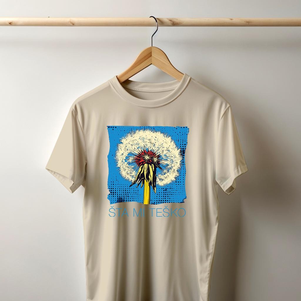 Camiseta Majica sa štampanim printom Cam 966A, Muška, Krem