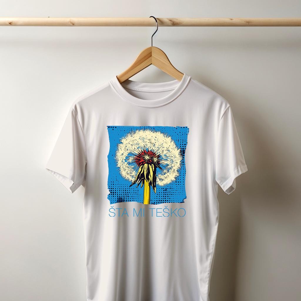 Camiseta Majica sa štampanim printom Cam 967A, Muška, Prljavo Bela