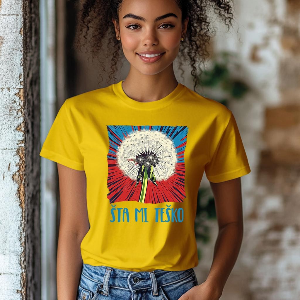 Camiseta Majica sa štampanim printom Cam 965A, Ženska, Zlatne boje