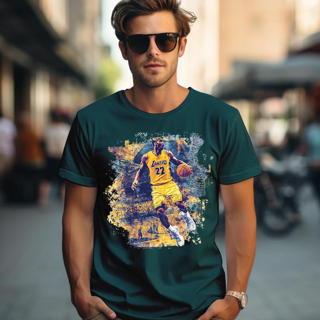 Camiseta Majica sa štampanim printom Cam 991, Muška, Petrolej