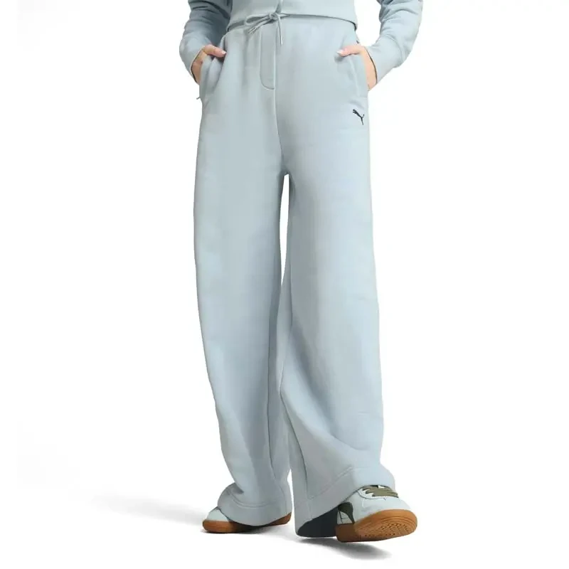 Puma Ženski donji deo trenerke Premium Relaxed Pants, Svetloplavi