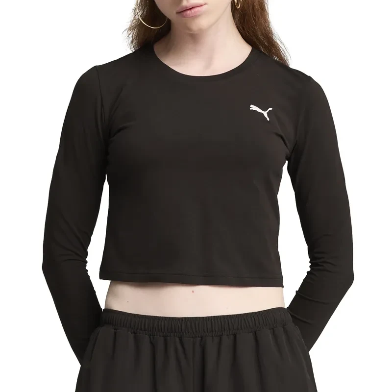 Puma Ženski duks Puma Wardrobe Esslongsleeve Baby Tee, Crni
