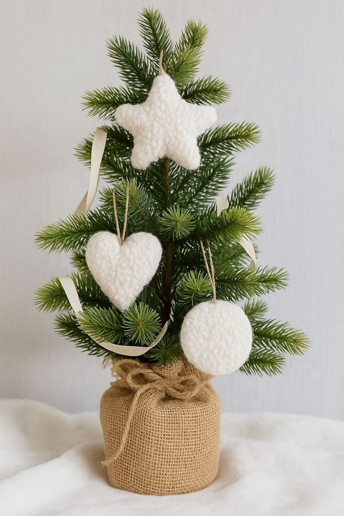 Aberto Design Set novogodišnjih ukrasa, 3 Komada, Bež