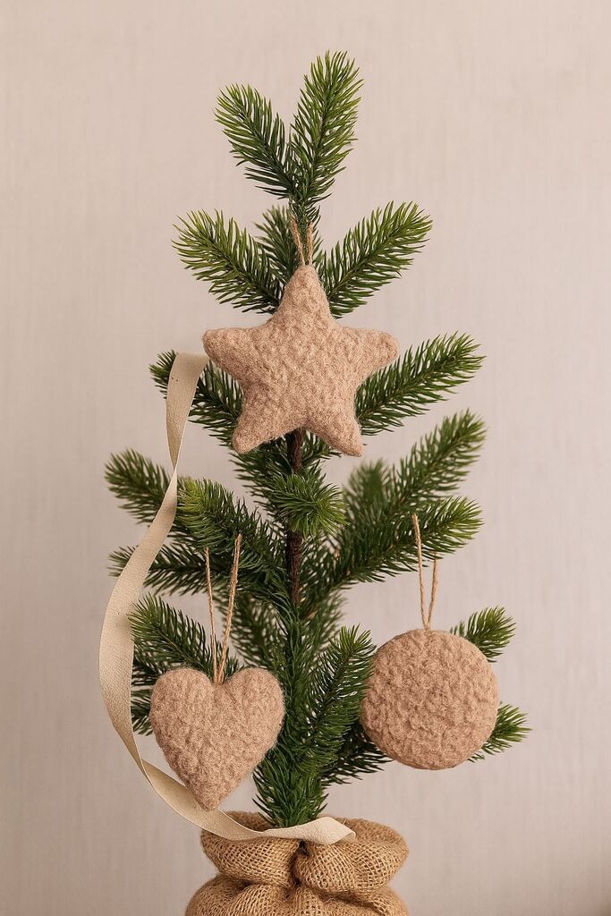 Aberto Design Set novogodišnjih ukrasa, 3 Komada, Krem