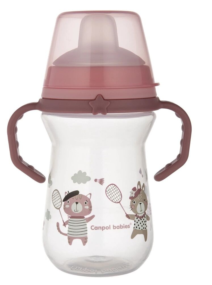 Canpol babies Šolja sa silikonskim kljunom, 250ml , Roze