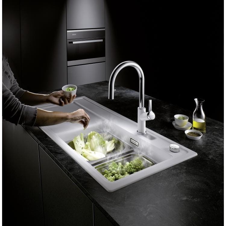 BLANCO Sudopera Zenar XL 6 S SteamerPlus, 1000x510x202mm, Sa priborom, Podizač čepa, Bela