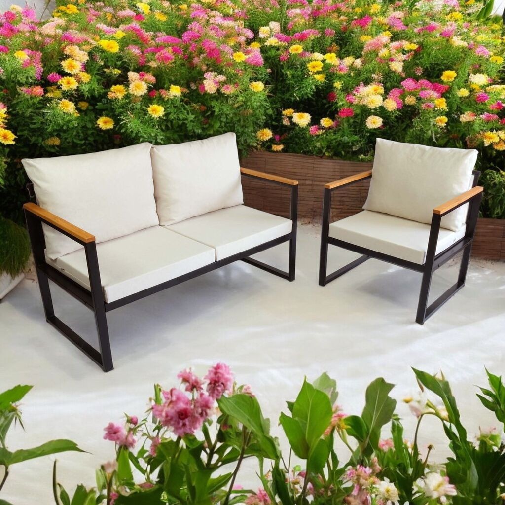 Hanah Home Garnitura za baštu, Dvosed i jednosed, Bež