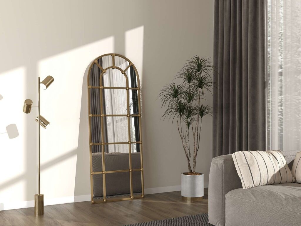 Hanah Home Podno ogledalo Ovalis Dar, 70 cm x 180 cm, Zlatne boje