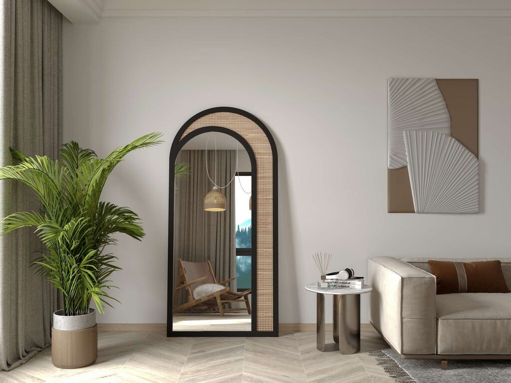 Hanah Home Podno ogledalo Rafza, 80 cm x 170 cm, Crno